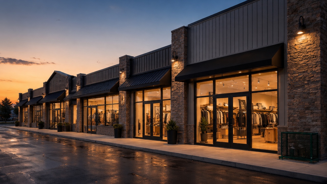 Hull Row — commercial storefronts, investor render